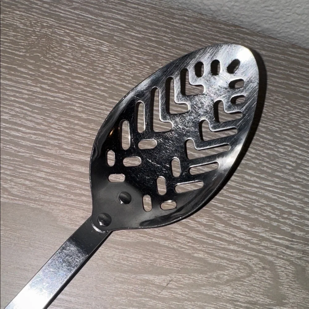 Vintage EKCO Forge Stainless Steel Slotted Spoon. USA